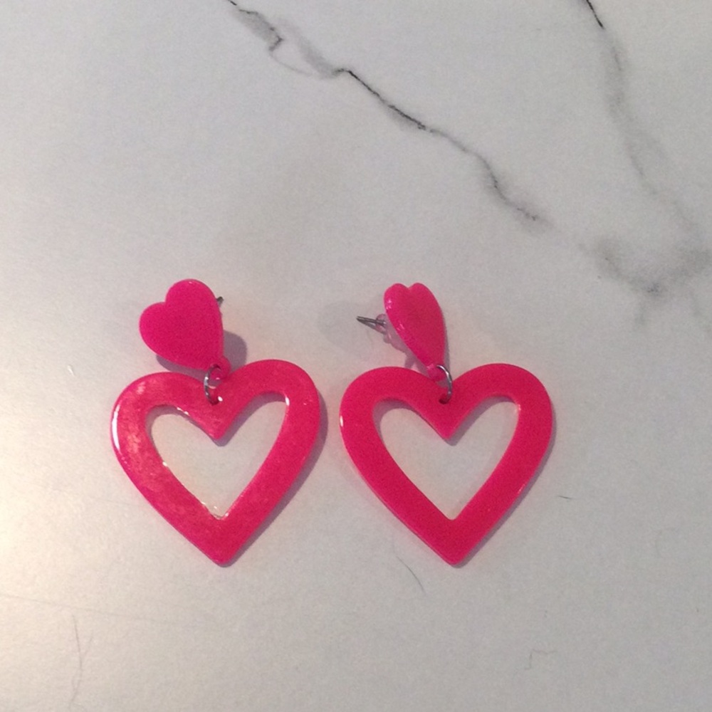 Pink Heart Earrings